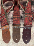 Josey Straps Cardinal  with Chocolate Ends Cotton backing *Free Shipping in the USA*