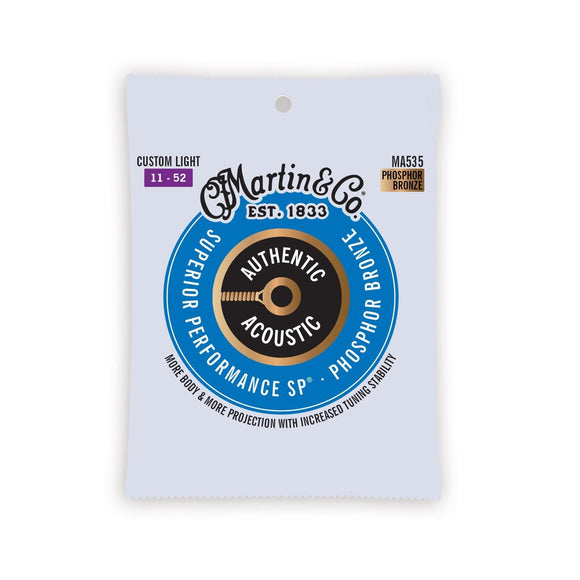 Martin MA535 Authentic Acoustic SP Guitar Strings Phosphor Bronze  .011-.052