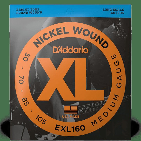 D'Addario EXL160 Nickel Wound Long Scale Bass Guitar Strings, Medium Gauge