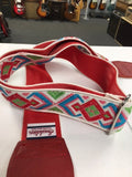 Souldier Diamante Red Guitar Strap with Red Leather Ends *Free Shipping in the USA*