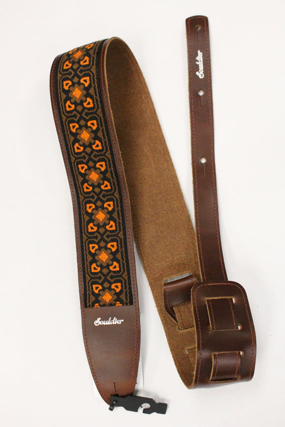 Souldier Fillmore Brown & Orange Torpedo Guitar Strap *Free Shipping in the US*