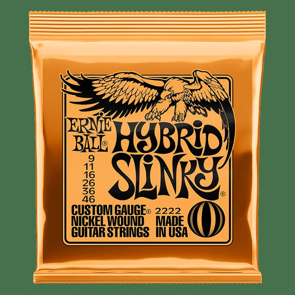 Ernie Ball 2222 Hybrid Slinky Electric Guitar Strings, .009, - .046