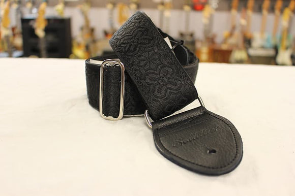 Souldier Guitar Strap Greenwich Black on Black w/ Black Leather Ends *Free Shipping in the USA*