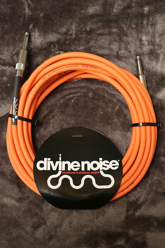 Divine Noise 15ft Instrument Cable ST-ST Orange (Straight-Straight) *Free Shipping in the USA*