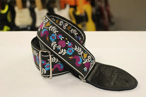 Souldier Guitar Strap Lovebirds black w/ black leather ends *Free Shipping in the USA